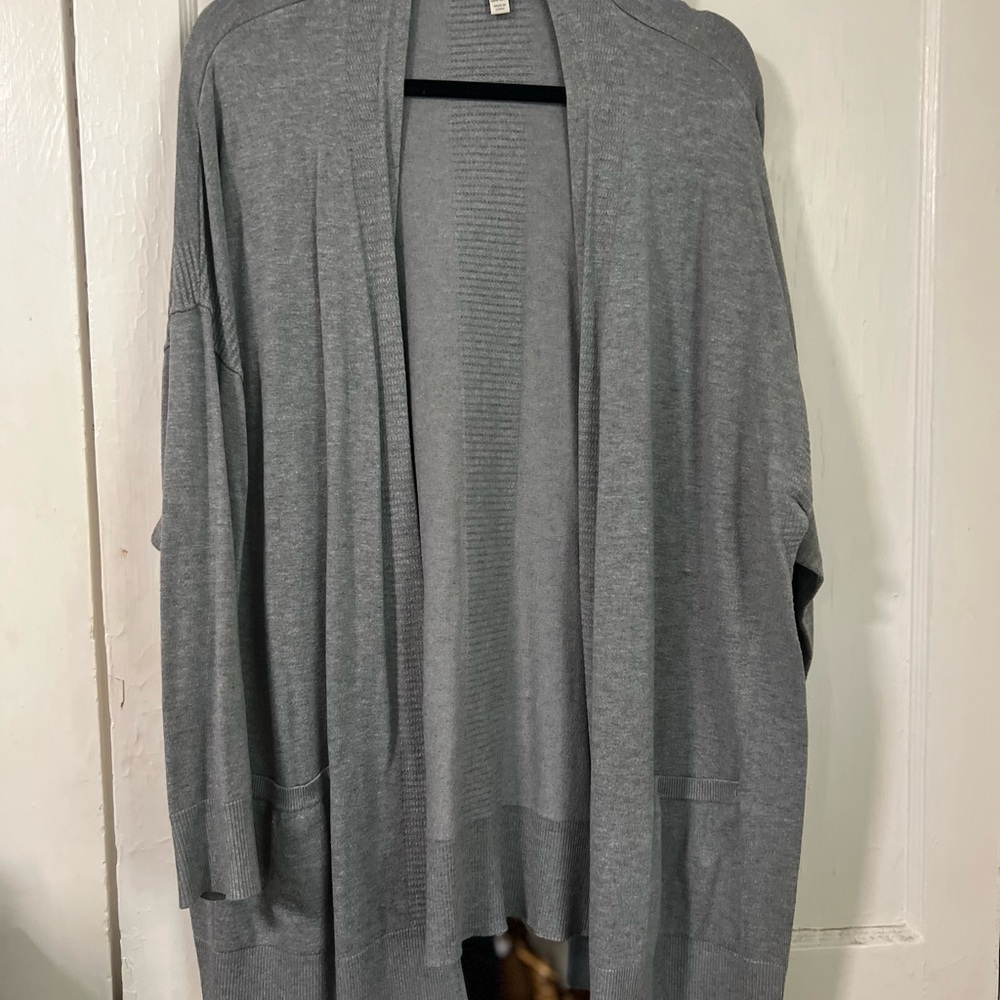 Terra & Sky Women's Charcoal Open Front Cardigan